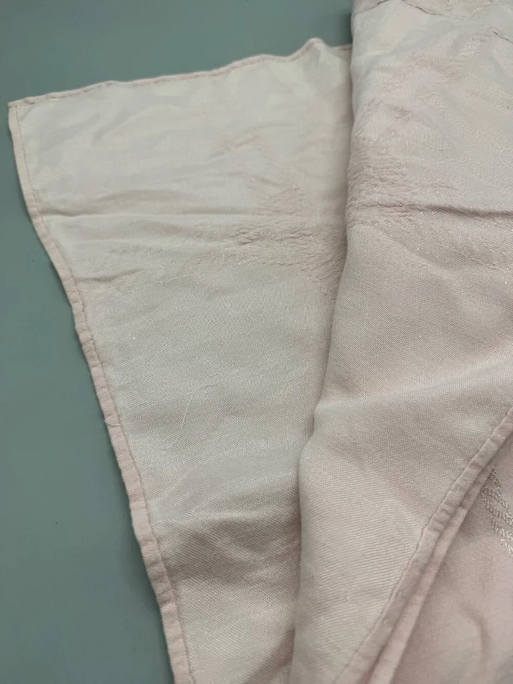 light Pink Embroidered tablecloth rectangle floral Easter spring 52x70